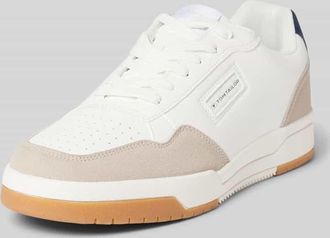 Tom Tailor Low Top Sneaker aus hochwertigem Kunstleder mit Color Blocking in Weiss, Gr&ouml;&szlig;e 44