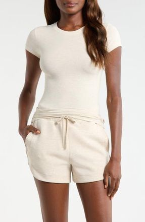 Lord & Taylor Rib Baby T-Shirt in Heather Brown Rice at Nordstrom, Size X-Small