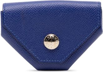 Herm&egrave;s Blue Epsom Leather Coin Purse/Coin Case (Pre-Owned)