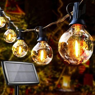OEM Guirlande Solaire - 11 Ampoules Led G40 - Ip44 - 4 Modos Iluminaci&oacute;n - 5,5 M - Interior Exterior