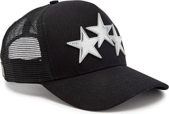 Amiri 3 Star Appliqu&eacute;d Canvas and Mesh cap - Black - One Size