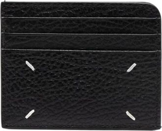 Maison Margiela Wallets & Cardholders, male, Black, Size: ONE SIZE Four-stitch Leather Card Holder