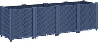 vidaXL Jardinera Pp Azul Gris 160x40x53 Cm Vidaxl