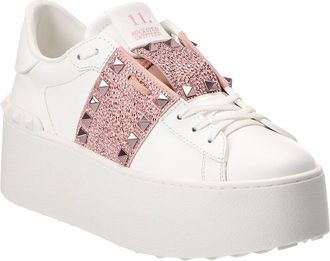 Valentino Rockstud Untitled Leather Platform Sneaker