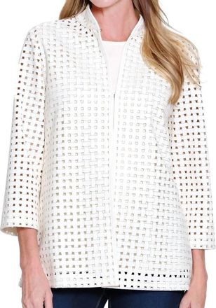 Multiples Open Front Jacket In Soft White