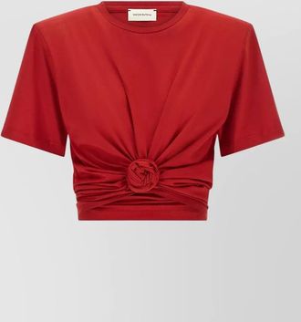 Magda Butrym cotton cropped knotted t-shirt