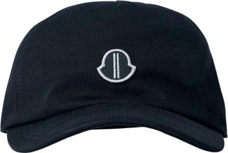 Moncler Geborduurde Logo Gabardine Baseballpet - unisex - Petten - Zwart - ONE Size - Katoen - Accessoires