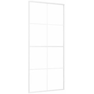 vidaXL Vidaxl - Puerta Corredera Esg Vidrio Y Aluminio Blanca 90x205 Cm
