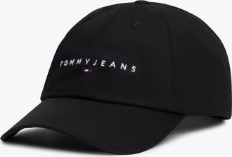 Tommy Jeans Baseball Cap TOMMY JEANS TJW LINEAR LOGO 6 PANEL CAP, schwarz, Web, Baumwolle, unifarben, Caps Baseball Cap, mit Logostickerei UNISEX