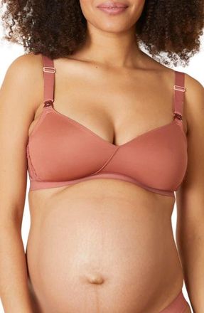 Cache Coeur Serena Wireless Lace Nursing Bra in Terracotta at Nordstrom, Size 32E