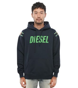 Diesel Blue Graphic Logo Hoodie
