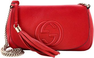 Gucci Red Leather Soho Chain Crossbody Medium (Authentic Pre-Loved)