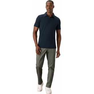 Pact Luxe Stretch Jersey Slim Polo in Midnight Blue at Nordstrom, Size Small