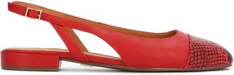 Kazar rode pumps met print op de neus - Dames - Ballerinas - Rood - 40 EU - Leer - Schoenen
