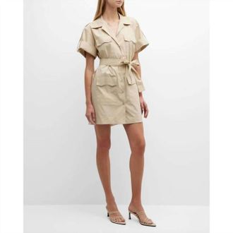 Finley Weathercloth Cargo Dress In Light Tan