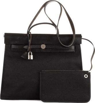 Herm&egrave;s Borsa a spalla con finiture in pelle 2000-2010 - Nero