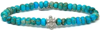 Anzie Boh&egrave;me Smooth Turquoise Jasper Rondelle Stretch Bracelet at Nordstrom, Size 6.5