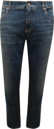 Dolce & Gabbana Slim Fit Broek Italiaanse Stijl - Heren - Slim Fit Jeans - Blauw - 2XL - Denim - Jeans