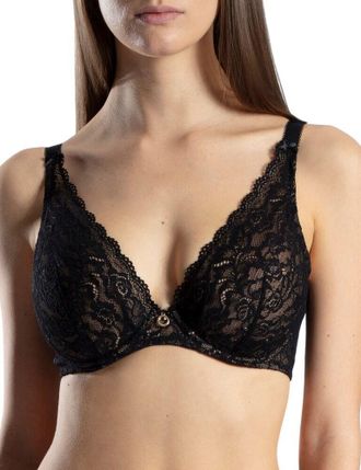 Aubade Womens HK12-02 Rosessence Comfort Triangle Bra - Black Elastane - Size 36F