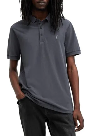 AllSaints Reform Cotton Piqu&eacute; Polo in Smith Blue at Nordstrom, Size Large