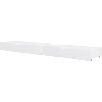 Beliani Beliani - Set di 2 cassetti contenitori per letto in legno massiccio bianco Cronat