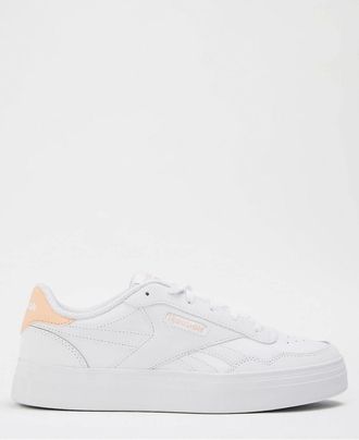 Reebok Womens Court Advance Platform Low Top Sneakers - White - Size: 3 35.5