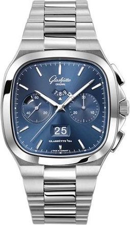 Glash&uuml;tte Original Glashutte Seventies Chronograph Panorama Date Automatic Blue Dial Mens Watch 1-37-02-08-02-70