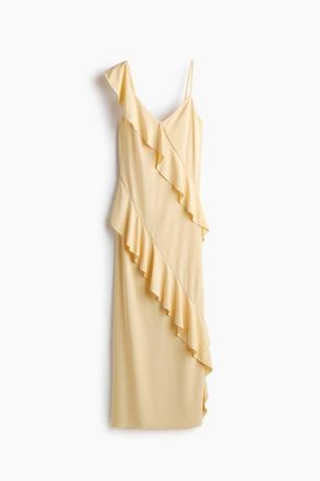 H&M Flounced Jersey Dress in Light Yellow at Nordstrom, Size Xx-Large