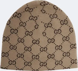 Gucci GG jacquard wool-blend lam&eacute; beanie