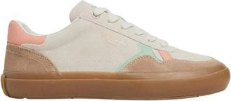 Pepe Jeans London Retro Travis Sneakers - Dames - Sneakers - Beige - 41 EU - Leer - Schoenen