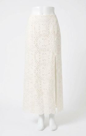 Z Supply Emrie Eyelet Skirt In White