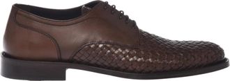 Baldinini Gevlochten Leren Veterschoenen - Heren - Nette schoenen - Bruin - 45 EU - Leer - Schoenen