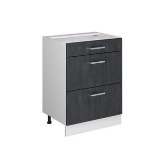 Vicco Mueble Bajo De Cocina R-line, Hormig&oacute;n Negro, 60 Cm Sin Encimera