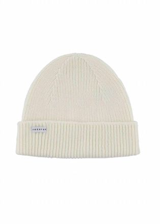 ESCUYER Unisex Ribbed Merino Beanie In Cream