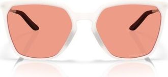 Oakley Prizm Berry 57mm Rectangular Sunglasses in Matte Vapor /Prizm Berry at Nordstrom