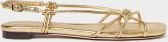 Loeffler Randall Womens Karly Leather Strappy Sandal In Gold
