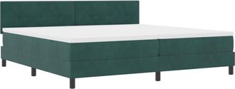 vidaXL Vidaxl - Box Spring Bed with Mattress Dark green 200 x 200 cm Fabric