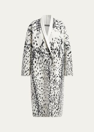 Tom Ford Lynx Jacquard Compact Velvet Viscose Oversized Sculptural Coat