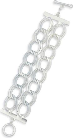 Karine Sultan Double Chain Toggle Bracelet in Silver at Nordstrom Rack