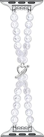 Posh Tech Eloise Imitation Pearl Apple Watch Bracelet Watchband in White at Nordstrom, Size 42 Mm