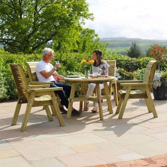 Zest Zest - Freya Round Wooden Dining Table Garden Outdoor 100cm