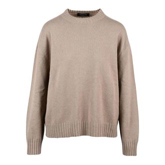 Fabiana Filippi Pullover Girocollo - Dames - Ronde hals truien - Beige - S - Wol - Truien & Vesten