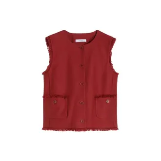Max Mara Vests, female, Red, Size: 2XS Jersey Gilet