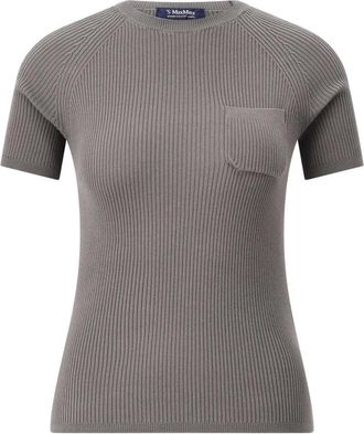 Max Mara Dames, Tops, Grijs, Maat: S Leer