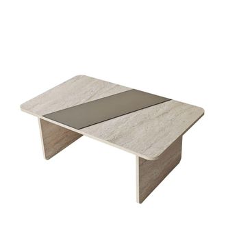Calicosy Mesa de centro con espejo l100 cm - travertino