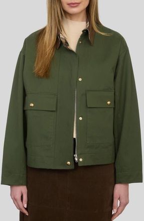 ZOE AND CLAIRE Cotton Utility Jacket in Olive at Nordstrom, Size X-Small