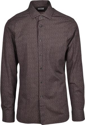 Xacus Brown Checkered Active Technical Shirt