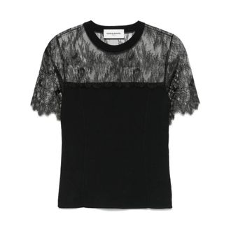 Sonia Rykiel T-shirt in pizzo - - Tops - Donna - Nero - M