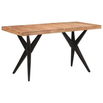 vidaXL Vidaxl - Mesa De Comedor Madera Maciza De Acacia Negra 140x70x76 Cm