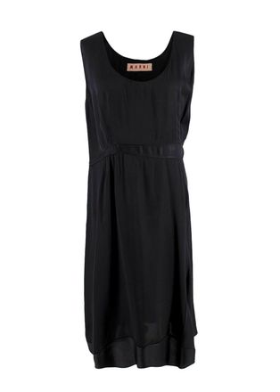Marni Black Bias Cut Satin Dress Size M
